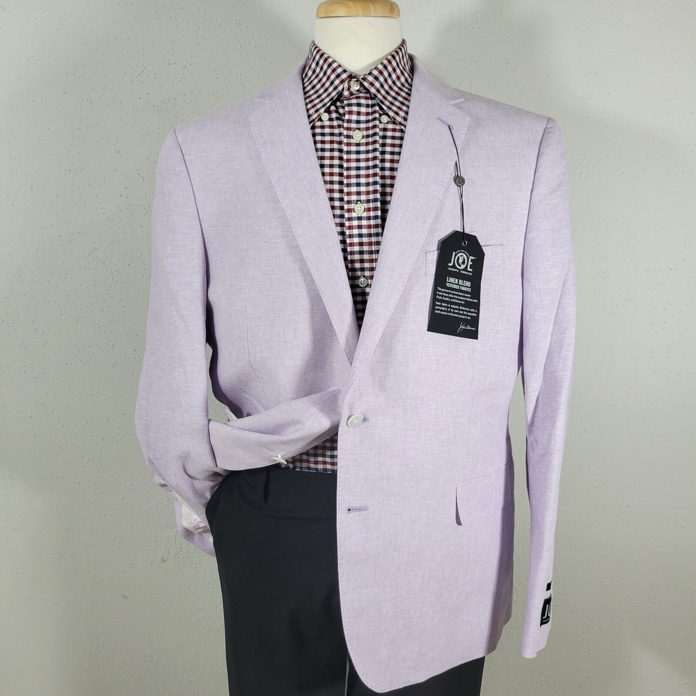 NEW Joseph Abboud Men's Sport Coat Blazer Two Button Lilac Linen Cotton 48R Slim